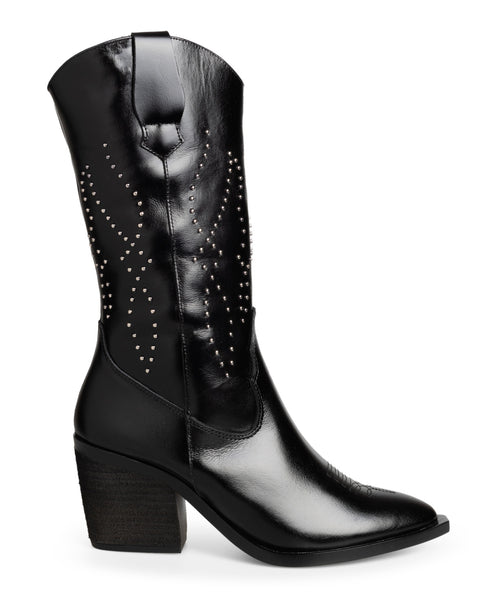 Bota Vaquera Negra Con Estoperoles 305P